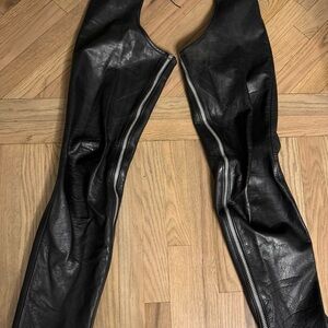 Northbound Leather $1000 Canada Butt Black Chaps Zipper Snap Pants Kink Pride